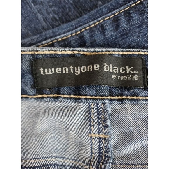 Twentyone Black Distressed Whiskered Skinny Jeans With Snakeskin Design 9/10R - Picture 6 of 9